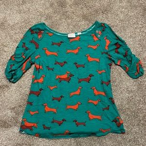 Anthropologie sausage dog shirt